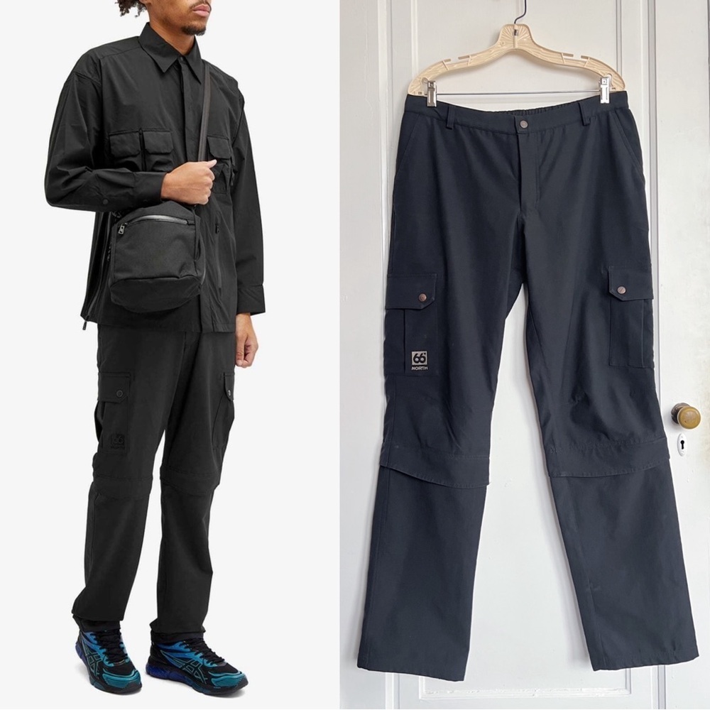 66 NORTH • Jadar Pants zip off leg black straight leg waterproof hiking outdoor